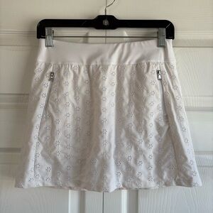 POLO RALPH LAUREN‎ Girls White Eyelet Golf Tennis Pickle Athletic Skirt L 12 14